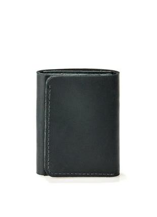 Coin button smooth leather wallet with zipped pocket1 photo