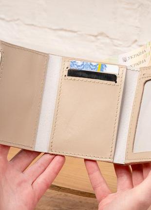 Coin button smooth leather wallet with zipped pocket2 photo