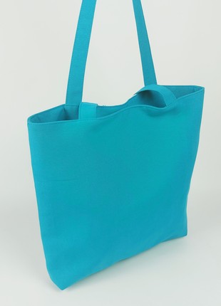Handmade textile tote bag Vysyvanka (turquoise)6 photo