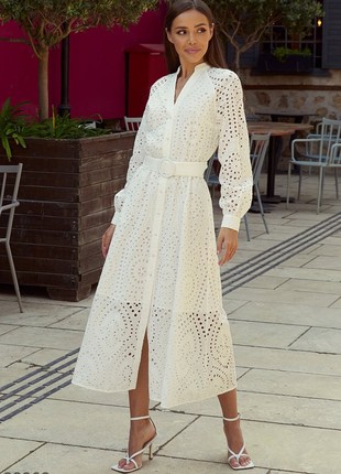 FEMININE EMBROIDERED MIDI DRESS GEPUR2 photo