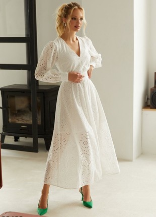 WHITE ORGANIC COTTON DRESS GEPUR