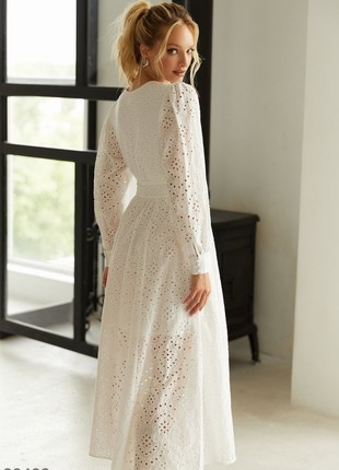 WHITE ORGANIC COTTON DRESS GEPUR5 photo