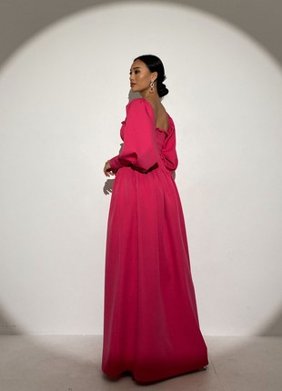 Beautiful evening dress in raspberry color2 photo