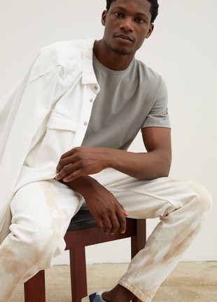 GRAY-OLIVE BASIC MAN T-SHIRT| COTTON 190 GSM8 photo
