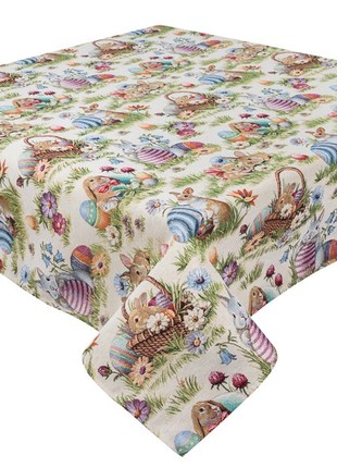 Easter tapestry tablecloth 54x54 in (137 x 137 cm.) festive tablecloth5 photo