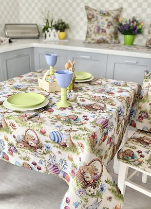 Easter tapestry tablecloth 54x70 in (137 x 180 cm.) festive tablecloth4 photo