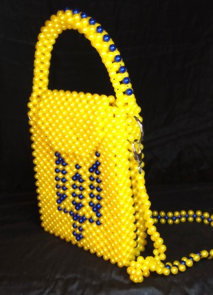 Handmade Bag of beads "From Ukraine with love"4 photo