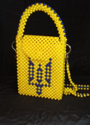 Handmade Bag of beads "From Ukraine with love"1 photo