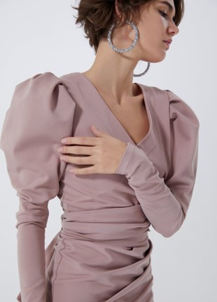 POWDER DRESS WITH PUFF SLEEVES GEPUR4 photo