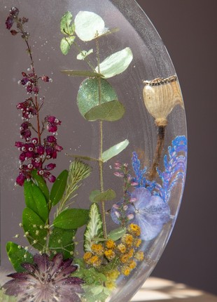 Resin vase with pressed flowers, Home decor vase, Handmade colorful vase5 photo