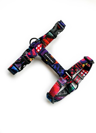 Nylon dog h-harness BAT&RO "Art", size M