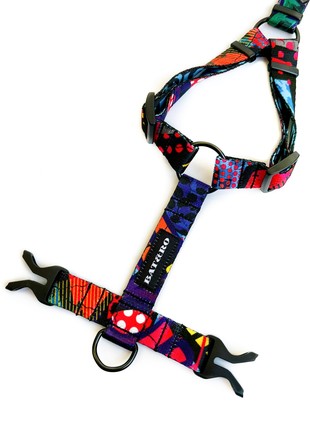 Nylon dog h-harness BAT&RO "Art", size L3 photo