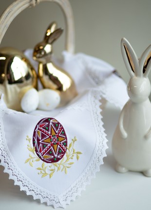 Embroidered Easter napkin 82-23/09 white2 photo