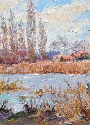 Oil painting Winter fishing Serdyuk Boris Petrovich nSerb836