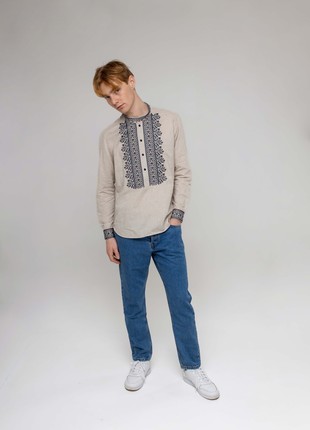 Men's embroidered shirt "Teren" gray2 photo
