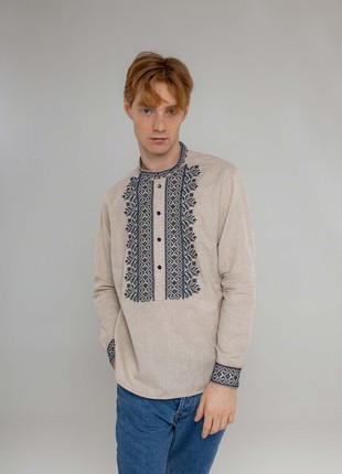 Men's embroidered shirt "Teren" gray3 photo
