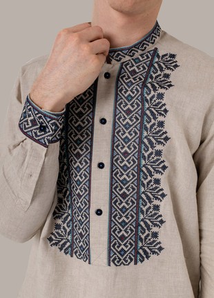 Men's embroidered shirt "Teren" gray6 photo