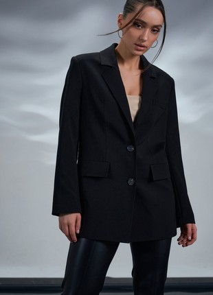BLACK DRAPED JACKET GEPUR
