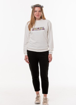 Women's sweatshirt with embroidery "Polyova" milky5 photo