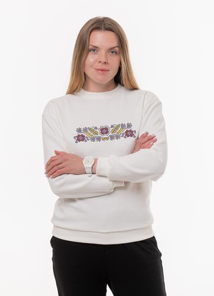 Women's sweatshirt with embroidery "Polyova" milky4 photo