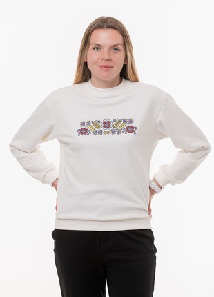 Women's sweatshirt with embroidery "Polyova" milky1 photo