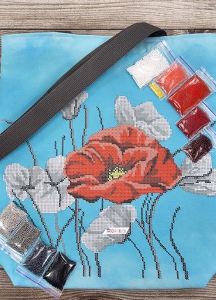 Shopping Bag Poppies Kit Bead Embroidery sv462 photo