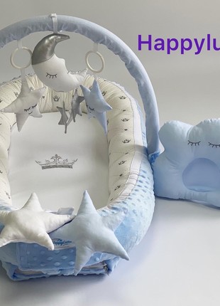 TM Happyluna Babynest for a newborn Premium "Royal Blue"1 photo