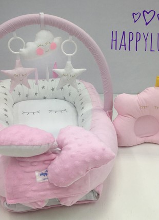 TM Happyluna Babynest for a newborn Premium "Sweet Dreams Pink"1 photo