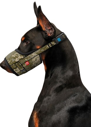 WAUDOG Nylon dog muzzle "Military" design, plastic fastex, size №4, girth 35-43 cm2 photo