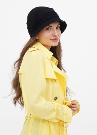 Cloche hat women's made of cashmere black5 photo
