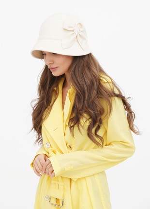 Women's hat cloche made of cashmere beige6 photo