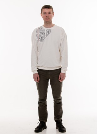 Men's sweatshirt with embroidery "Victory" milky6 photo
