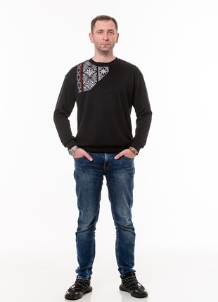 Men's sweatshirt with embroidery "Victory" black6 photo