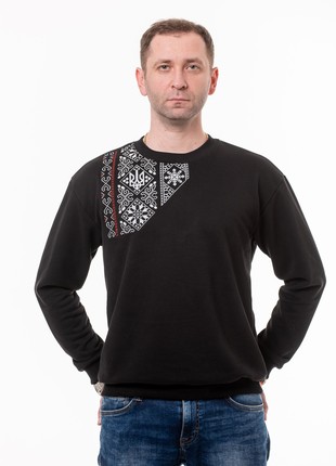 Men's sweatshirt with embroidery "Victory" black4 photo