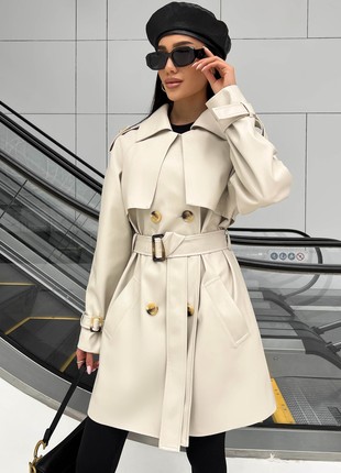 Trench coat Next is shortened in white color1 photo