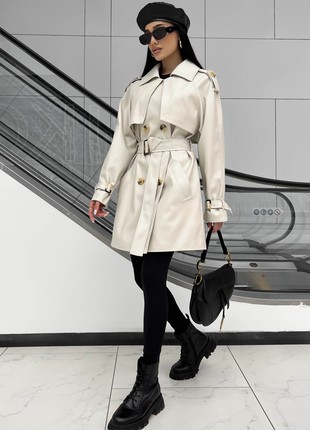 Trench coat Next is shortened in white color6 photo