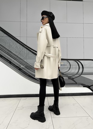 Trench coat Next is shortened in white color9 photo