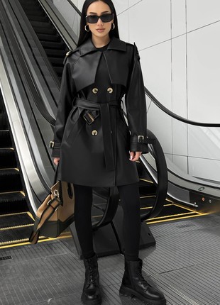 The Next trench coat is short in black5 photo