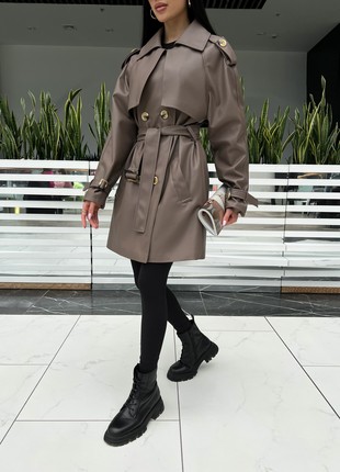 The trench coat Next is shortened in mocha color7 photo