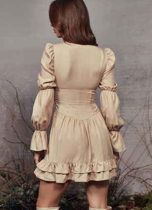 DRESS WITH CORSET INSERT AND RUFFLES GEPUR5 photo