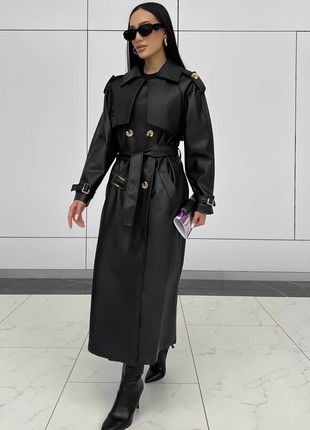 The Next trench coat is elongated in black