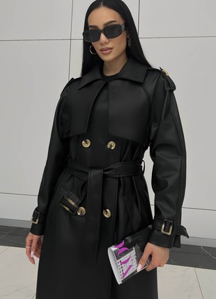 The Next trench coat is elongated in black3 photo