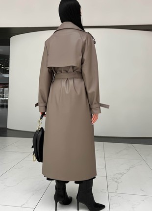 The Next trench coat is elongated in mocha color2 photo
