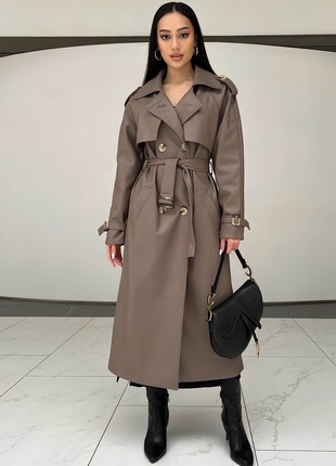 The Next trench coat is elongated in mocha color3 photo