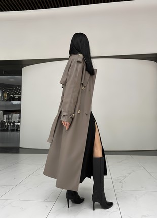 The Next trench coat is elongated in mocha color7 photo