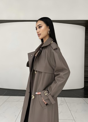 The Next trench coat is elongated in mocha color8 photo
