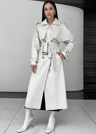 The Next trench coat is elongated in white