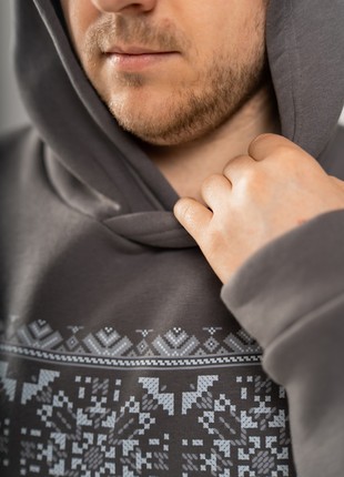 Fleece hoodie with coded ornament "Glory to Ukraine"4 photo