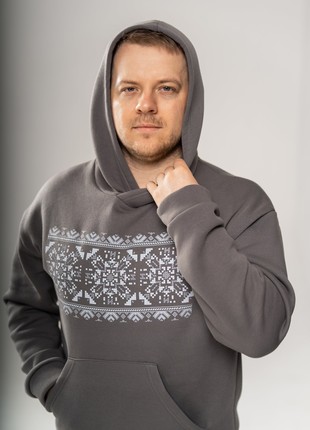 Fleece hoodie with coded ornament "Glory to Ukraine"9 photo