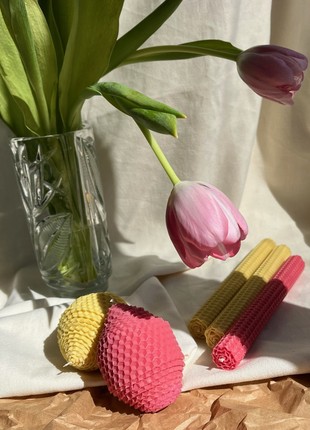 Easter Set of 100% pure beeswax candles3 photo